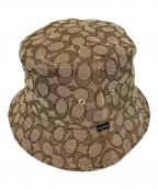 COACHコーチ）の古着「ジャガードバケットハット」｜ベージュ
