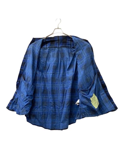 SSZ（エスエスズィー）SSZ (エスエスズィー) BEAMS (ビームス) 長袖シャツ ブラック×ブルー サイズ:Lの古着・服飾アイテム