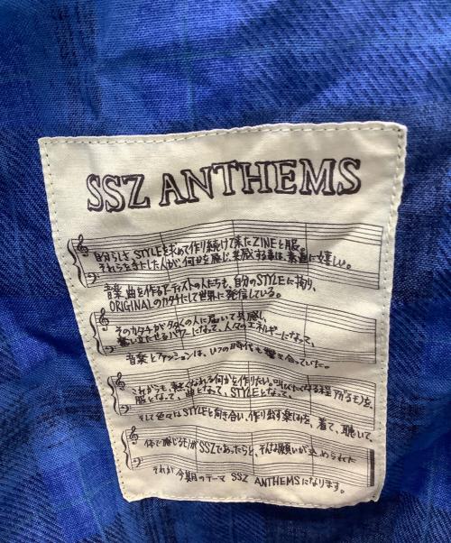 SSZ（エスエスズィー）SSZ (エスエスズィー) BEAMS (ビームス) 長袖シャツ ブラック×ブルー サイズ:Lの古着・服飾アイテム