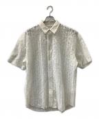 SOFTHYPHENソフトハイフン）の古着「DAMASK PATTERNED LACE S/S SHIRT」｜ホワイト