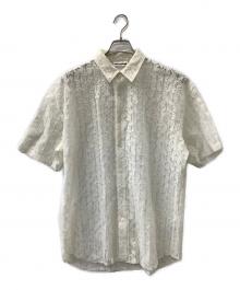 SOFTHYPHEN（ソフトハイフン）の古着「DAMASK PATTERNED LACE S/S SHIRT」｜ホワイト