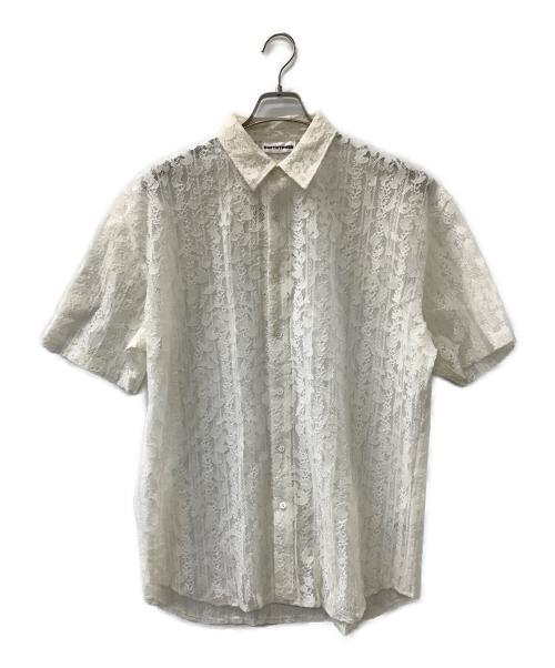 SOFTHYPHEN（ソフトハイフン）SOFTHYPHEN (ソフトハイフン) DAMASK PATTERNED LACE S/S SHIRT ホワイト サイズ:2の古着・服飾アイテム