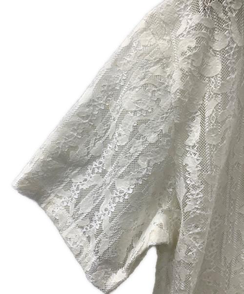 SOFTHYPHEN（ソフトハイフン）SOFTHYPHEN (ソフトハイフン) DAMASK PATTERNED LACE S/S SHIRT ホワイト サイズ:2の古着・服飾アイテム