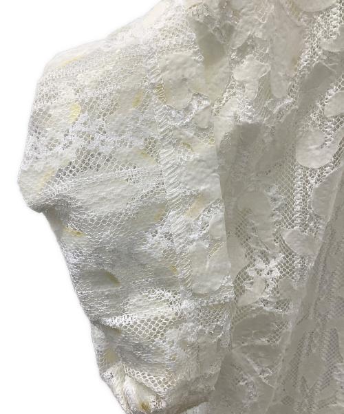 SOFTHYPHEN（ソフトハイフン）SOFTHYPHEN (ソフトハイフン) DAMASK PATTERNED LACE S/S SHIRT ホワイト サイズ:2の古着・服飾アイテム