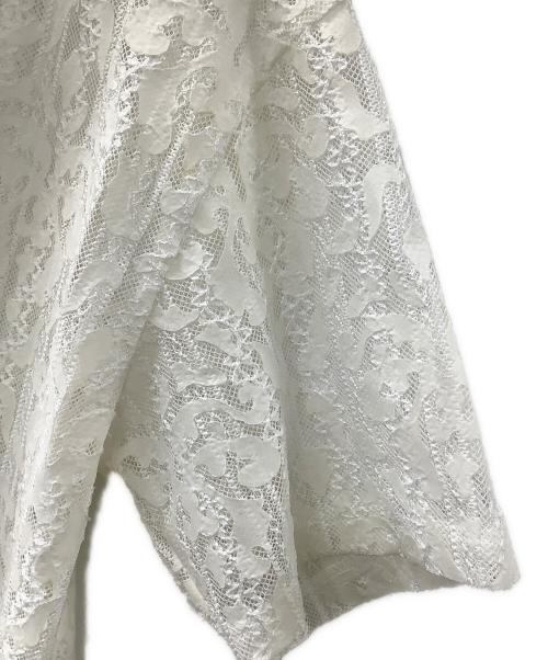 SOFTHYPHEN（ソフトハイフン）SOFTHYPHEN (ソフトハイフン) DAMASK PATTERNED LACE S/S SHIRT ホワイト サイズ:2の古着・服飾アイテム