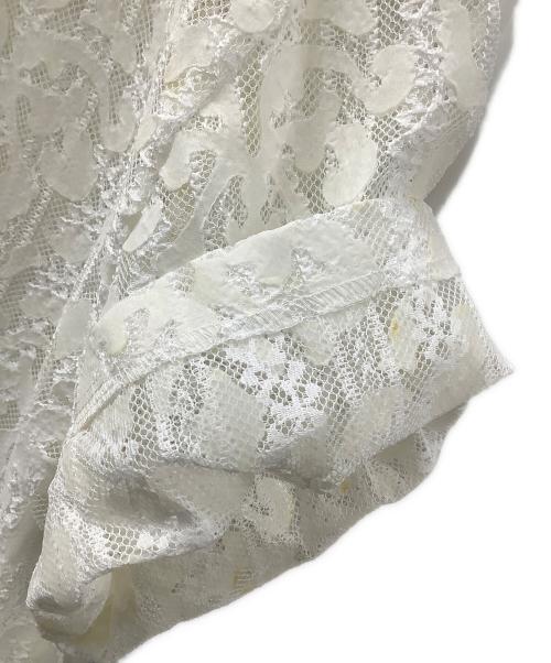 SOFTHYPHEN（ソフトハイフン）SOFTHYPHEN (ソフトハイフン) DAMASK PATTERNED LACE S/S SHIRT ホワイト サイズ:2の古着・服飾アイテム