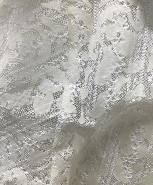 SOFTHYPHEN（ソフトハイフン）SOFTHYPHEN (ソフトハイフン) DAMASK PATTERNED LACE S/S SHIRT ホワイト サイズ:2の古着・服飾アイテム