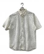 SOFTHYPHENソフトハイフン）の古着「DAMASK PATTERNED LACE S/S SHIRT」｜ホワイト