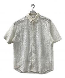 SOFTHYPHEN（ソフトハイフン）の古着「DAMASK PATTERNED LACE S/S SHIRT」｜ホワイト