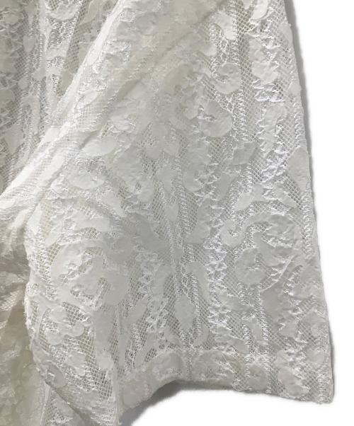 SOFTHYPHEN（ソフトハイフン）SOFTHYPHEN (ソフトハイフン) DAMASK PATTERNED LACE S/S SHIRT ホワイト サイズ:3の古着・服飾アイテム