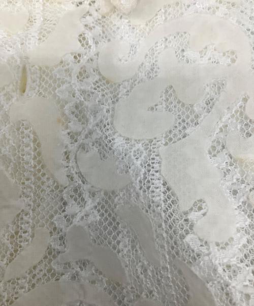 SOFTHYPHEN（ソフトハイフン）SOFTHYPHEN (ソフトハイフン) DAMASK PATTERNED LACE S/S SHIRT ホワイト サイズ:3の古着・服飾アイテム