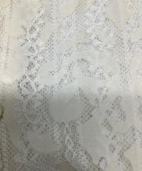 SOFTHYPHEN（ソフトハイフン）SOFTHYPHEN (ソフトハイフン) DAMASK PATTERNED LACE S/S SHIRT ホワイト サイズ:3の古着・服飾アイテム