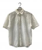 SOFTHYPHENソフトハイフン）の古着「DAMASK PATTERNED LACE S/S SHIRT」｜ホワイト