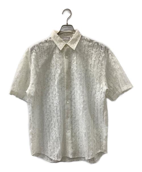 SOFTHYPHEN（ソフトハイフン）SOFTHYPHEN (ソフトハイフン) DAMASK PATTERNED LACE S/S SHIRT ホワイト サイズ:1の古着・服飾アイテム