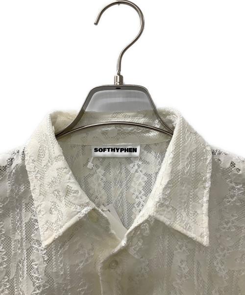 SOFTHYPHEN（ソフトハイフン）SOFTHYPHEN (ソフトハイフン) DAMASK PATTERNED LACE S/S SHIRT ホワイト サイズ:1の古着・服飾アイテム