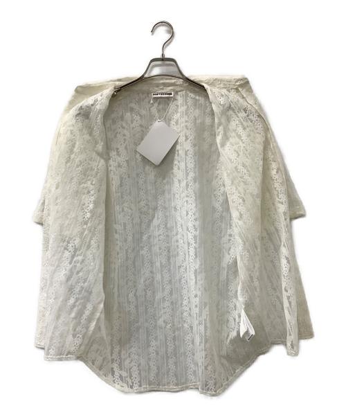 SOFTHYPHEN（ソフトハイフン）SOFTHYPHEN (ソフトハイフン) DAMASK PATTERNED LACE S/S SHIRT ホワイト サイズ:1の古着・服飾アイテム