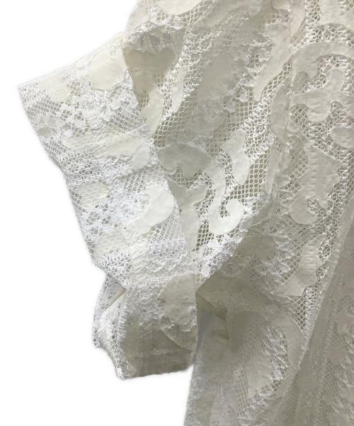 SOFTHYPHEN（ソフトハイフン）SOFTHYPHEN (ソフトハイフン) DAMASK PATTERNED LACE S/S SHIRT ホワイト サイズ:1の古着・服飾アイテム
