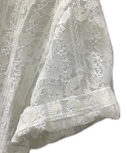 SOFTHYPHEN（ソフトハイフン）SOFTHYPHEN (ソフトハイフン) DAMASK PATTERNED LACE S/S SHIRT ホワイト サイズ:1の古着・服飾アイテム