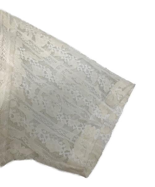 SOFTHYPHEN（ソフトハイフン）SOFTHYPHEN (ソフトハイフン) DAMASK PATTERNED LACE S/S SHIRT ホワイト サイズ:1の古着・服飾アイテム