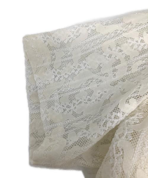 SOFTHYPHEN（ソフトハイフン）SOFTHYPHEN (ソフトハイフン) DAMASK PATTERNED LACE S/S SHIRT ホワイト サイズ:1の古着・服飾アイテム