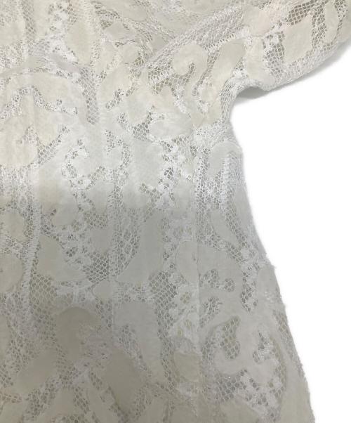 SOFTHYPHEN（ソフトハイフン）SOFTHYPHEN (ソフトハイフン) DAMASK PATTERNED LACE S/S SHIRT ホワイト サイズ:1の古着・服飾アイテム
