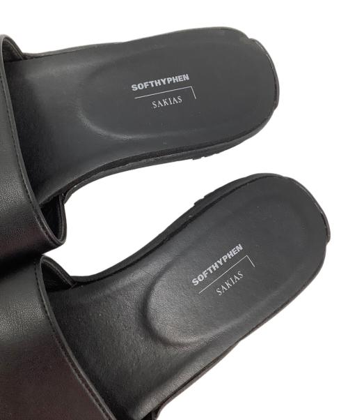 SOFTHYPHEN（ソフトハイフン）SOFTHYPHEN (ソフトハイフン) SAKIAS (サキアス) 5ステッチサンダル ブラック サイズ:表記なしの古着・服飾アイテム