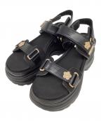 Lily Brown×MARY OUANTリリーブラウン）の古着「デイジーロゴスニーカーソールサンダル」｜ブラック