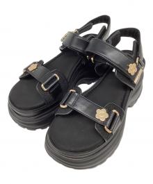 Lily Brown×MARY OUANT（リリーブラウン）の古着「デイジーロゴスニーカーソールサンダル」｜ブラック