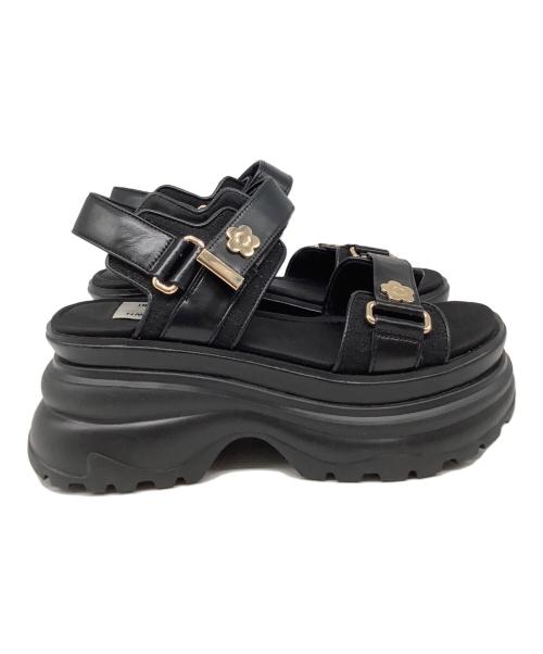 Lily Brown（リリーブラウン）Lily Brown (リリーブラウン) MARY OUANT デイジーロゴスニーカーソールサンダル ブラック サイズ:Lの古着・服飾アイテム