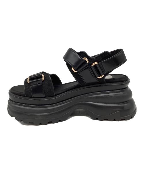 Lily Brown（リリーブラウン）Lily Brown (リリーブラウン) MARY OUANT デイジーロゴスニーカーソールサンダル ブラック サイズ:Lの古着・服飾アイテム