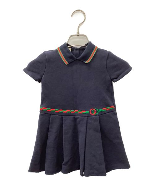 GUCCI（グッチ）GUCCI (グッチ) 半袖ワンピース ネイビー サイズ:18/24 （80/56）の古着・服飾アイテム