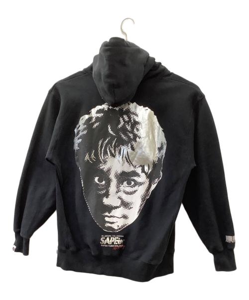 SAPEur（サプール）SAPEur (サプール) 浜田雅功 (ハマダマサトシ) バックプリント プルオーバーパーカー ブラック サイズ:Lの古着・服飾アイテム