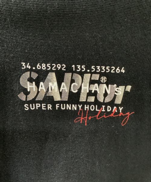 SAPEur（サプール）SAPEur (サプール) 浜田雅功 (ハマダマサトシ) バックプリント プルオーバーパーカー ブラック サイズ:Lの古着・服飾アイテム