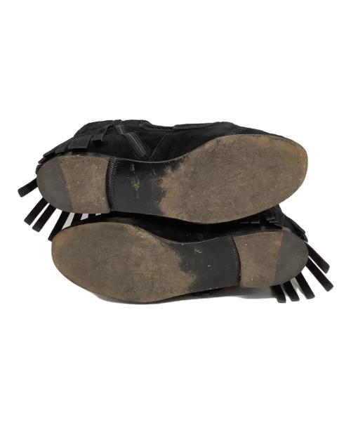 GUCCI（グッチ）GUCCI (グッチ) ホースビットスウェードフリンジブーツ ブラック サイズ:36の古着・服飾アイテム