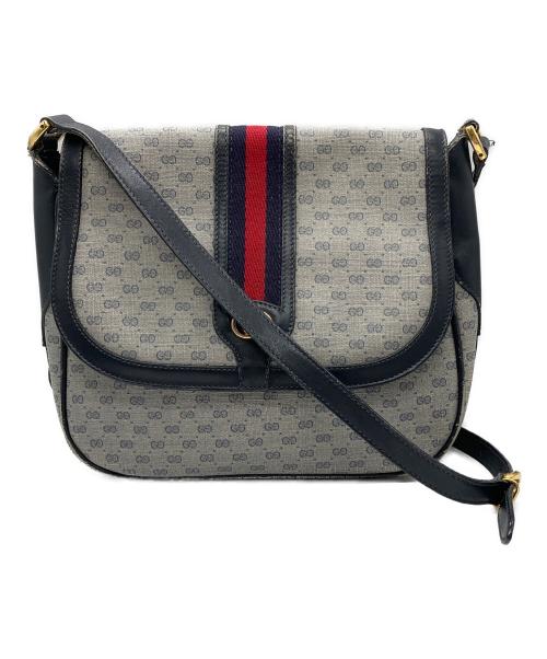 GUCCI（グッチ）GUCCI (グッチ) ショルダーバッグ グレー×ネイビーの古着・服飾アイテム