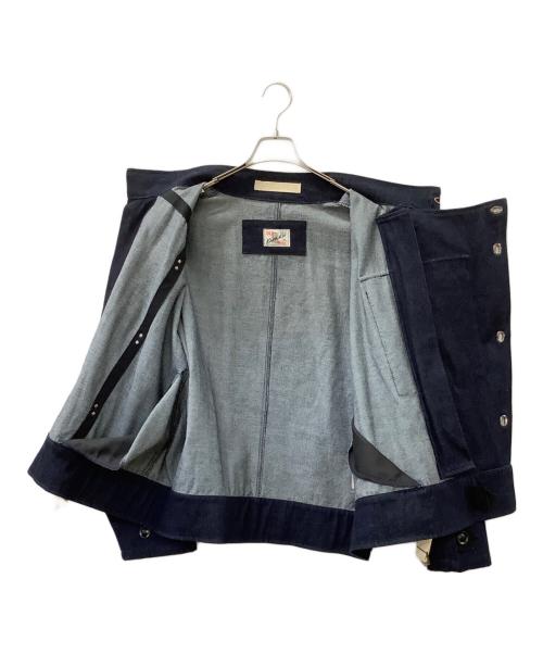karaku（カラク）karaku (カラク) 13ozデニム スウェーデン軍モーターサイクルジャケット インディゴ サイズ:Lの古着・服飾アイテム