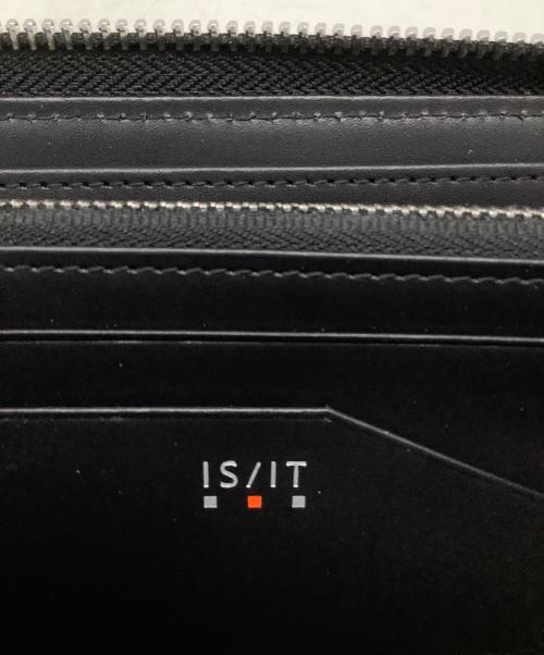 IS/IT（イズイット）IS/IT (イズイット) ポリマー ラウンドファスナー長財布 ブラックの古着・服飾アイテム