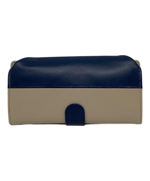 HIROKO HAYASHI（ヒロコ ハヤシ）HIROKO HAYASHI (ヒロコ ハヤシ) GIORNO 長財布 ネイビー×ベージュの古着・服飾アイテム