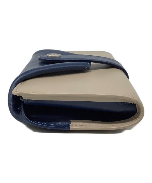 HIROKO HAYASHI（ヒロコ ハヤシ）HIROKO HAYASHI (ヒロコ ハヤシ) GIORNO 長財布 ネイビー×ベージュの古着・服飾アイテム