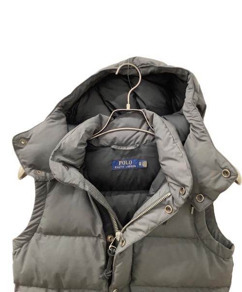 POLO RALPH LAUREN（ポロ・ラルフローレン）POLO RALPH LAUREN (ポロ・ラルフローレン) フーデッドダウンベスト グレー サイズ:XSの古着・服飾アイテム