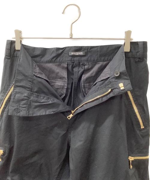 BALMAIN（バルマン）BALMAIN (バルマン) マルチジップクロップドパンツ ブラック サイズ:Mの古着・服飾アイテム