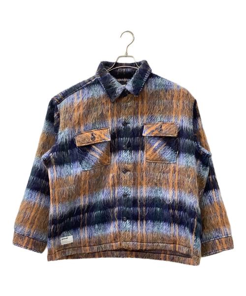 Schott（ショット）Schott (ショット) SHAGGY PLAID SHIR ブラウン×ブルー サイズ:XLの古着・服飾アイテム