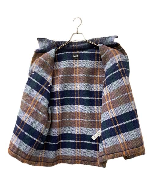 Schott（ショット）Schott (ショット) SHAGGY PLAID SHIR ブラウン×ブルー サイズ:XLの古着・服飾アイテム
