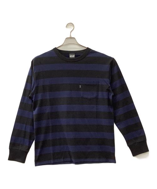 Schott（ショット）Schott (ショット) 長袖カットソー ネイビー×ブラック サイズ:XL 未使用品の古着・服飾アイテム