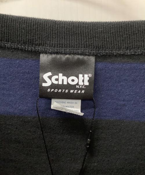 Schott（ショット）Schott (ショット) 長袖カットソー ネイビー×ブラック サイズ:XL 未使用品の古着・服飾アイテム