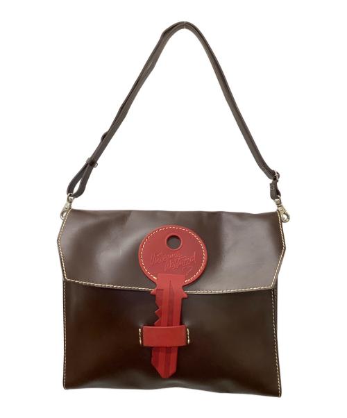 Vivienne Westwood（ヴィヴィアンウエストウッド）Vivienne Westwood (ヴィヴィアンウエストウッド) キーモチーフショルダーバッグ ブラウンの古着・服飾アイテム