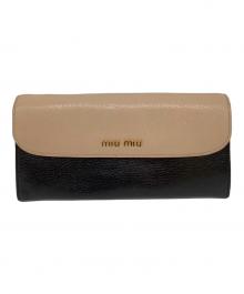 MIU MIU（ミュウミュウ）の古着「長財布」｜ブラック×ベージュ