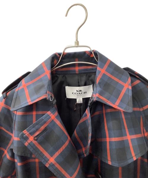 COACH（コーチ）COACH (コーチ) トレンチコート ネイビー×レッド サイズ:XSの古着・服飾アイテム