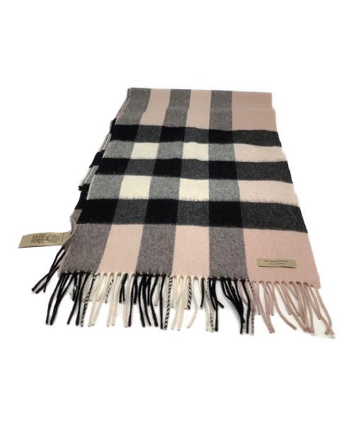 BURBERRY（バーバリー）BURBERRY (バーバリー) マフラー ピンク×ブラックの古着・服飾アイテム
