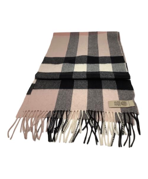 BURBERRY（バーバリー）BURBERRY (バーバリー) マフラー ピンク×ブラックの古着・服飾アイテム